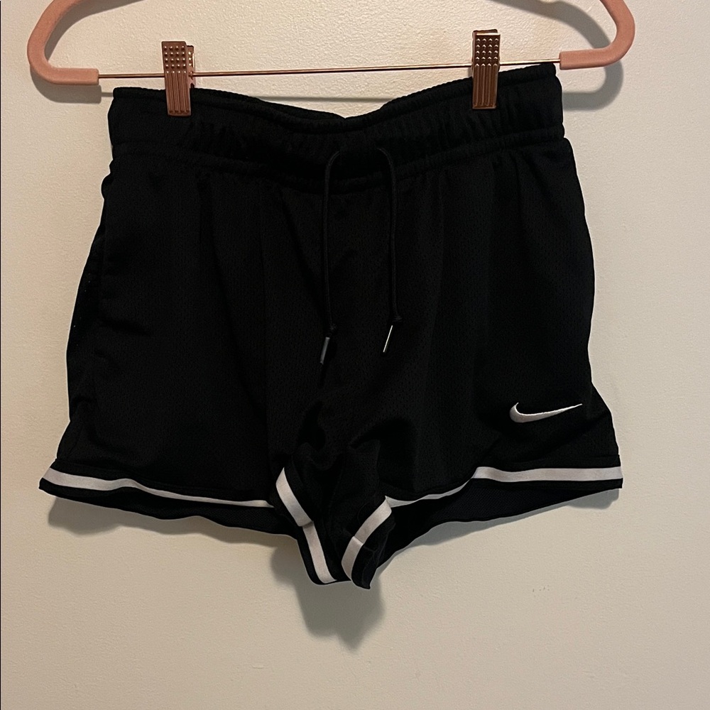 Nike Women's Black and White Athletic Shorts